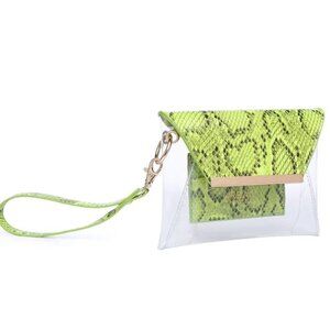 Urban Expressions Reece Neon Snake Clear Wristlet